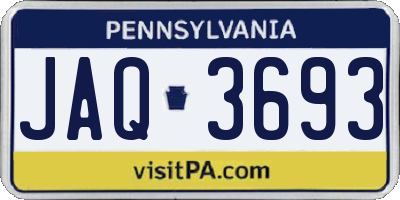 PA license plate JAQ3693