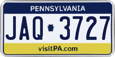 PA license plate JAQ3727