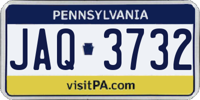 PA license plate JAQ3732