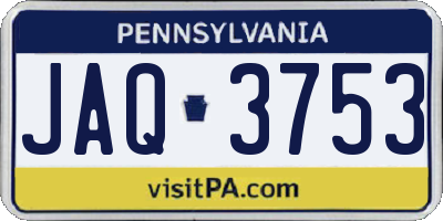 PA license plate JAQ3753