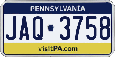 PA license plate JAQ3758
