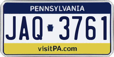 PA license plate JAQ3761