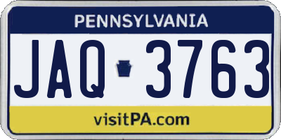 PA license plate JAQ3763