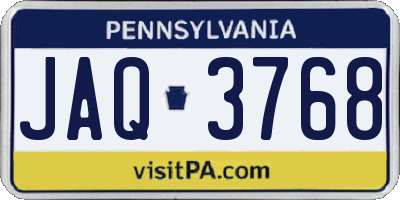 PA license plate JAQ3768