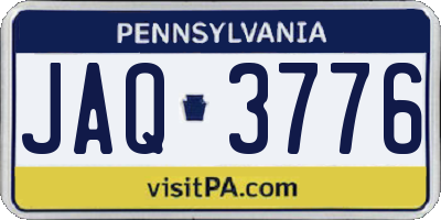 PA license plate JAQ3776