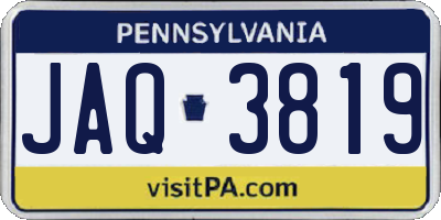 PA license plate JAQ3819