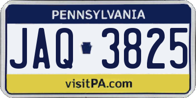 PA license plate JAQ3825