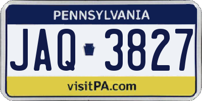 PA license plate JAQ3827