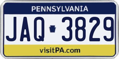 PA license plate JAQ3829