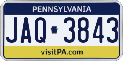 PA license plate JAQ3843