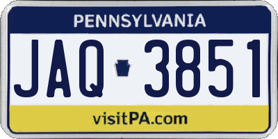 PA license plate JAQ3851