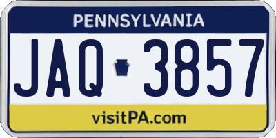 PA license plate JAQ3857