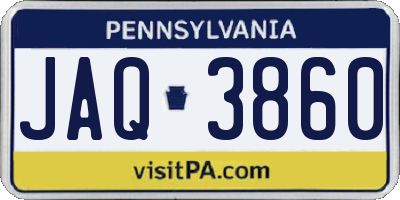 PA license plate JAQ3860