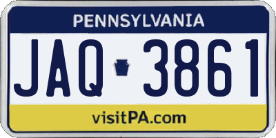 PA license plate JAQ3861