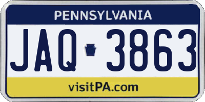 PA license plate JAQ3863