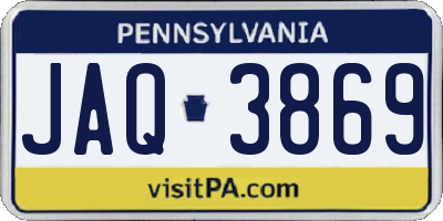 PA license plate JAQ3869