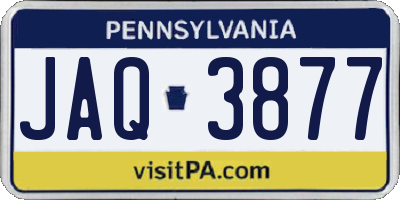 PA license plate JAQ3877