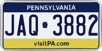PA license plate JAQ3882