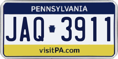 PA license plate JAQ3911