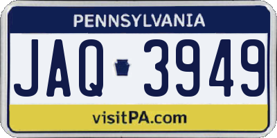PA license plate JAQ3949