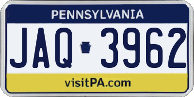 PA license plate JAQ3962