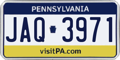 PA license plate JAQ3971
