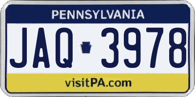 PA license plate JAQ3978