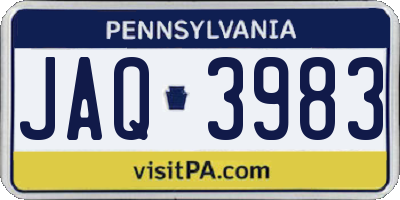 PA license plate JAQ3983