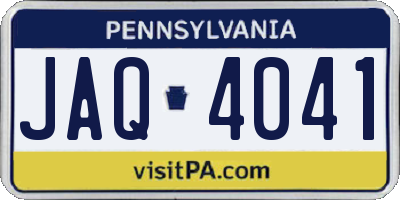 PA license plate JAQ4041