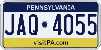 PA license plate JAQ4055