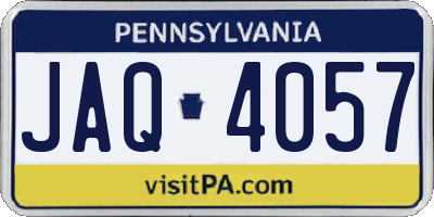 PA license plate JAQ4057