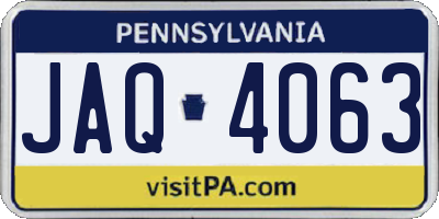 PA license plate JAQ4063