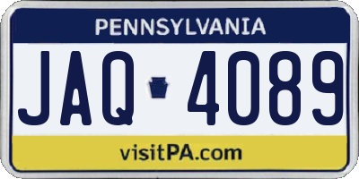 PA license plate JAQ4089