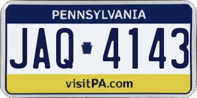 PA license plate JAQ4143