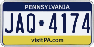 PA license plate JAQ4174