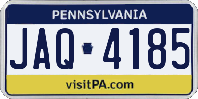PA license plate JAQ4185