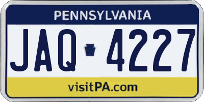 PA license plate JAQ4227