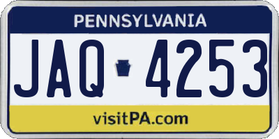 PA license plate JAQ4253