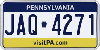 PA license plate JAQ4271