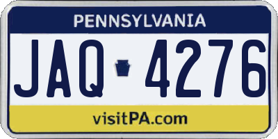 PA license plate JAQ4276