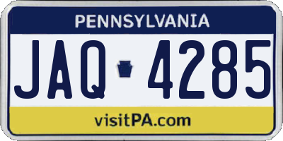 PA license plate JAQ4285