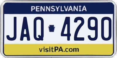 PA license plate JAQ4290