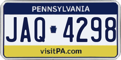 PA license plate JAQ4298
