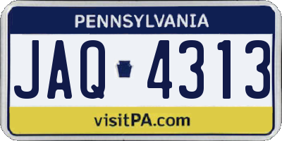 PA license plate JAQ4313