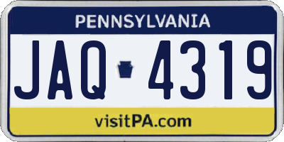 PA license plate JAQ4319