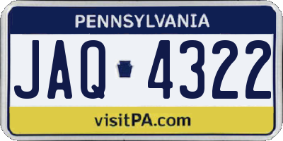 PA license plate JAQ4322