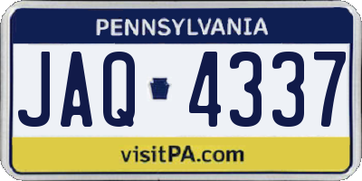 PA license plate JAQ4337
