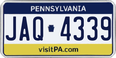 PA license plate JAQ4339