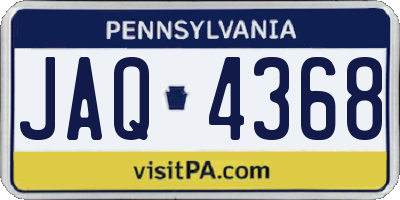 PA license plate JAQ4368