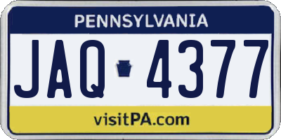 PA license plate JAQ4377